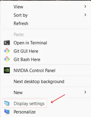 right click to display settings
